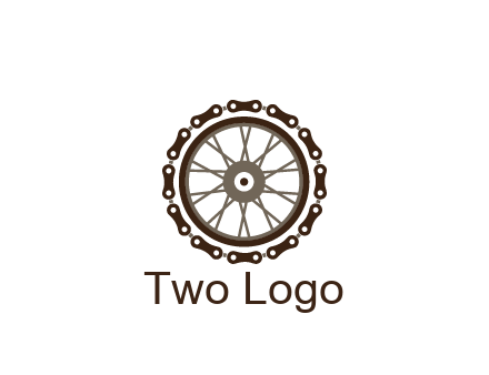 chain around wheel transportation logo