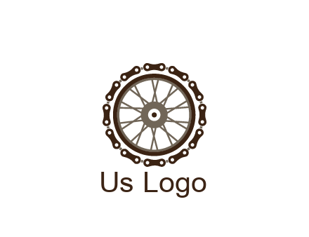 chain around wheel transportation logo