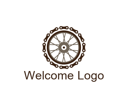 chain around wheel transportation logo