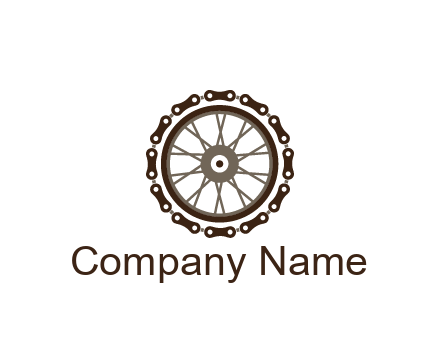 chain around wheel transportation logo