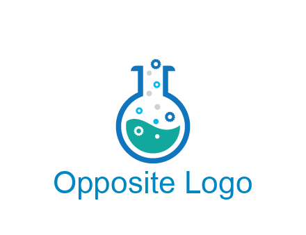 flask with bubbles and liquid pharmacy logo