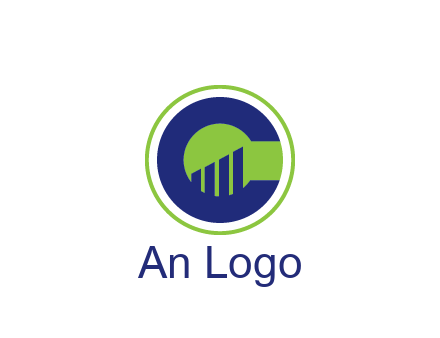 bar graph in letter C in circle