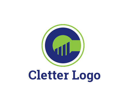 bar graph in letter C in circle