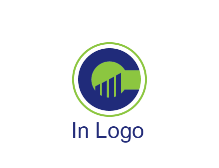 bar graph in letter C in circle