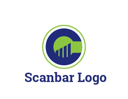 bar graph in letter C in circle