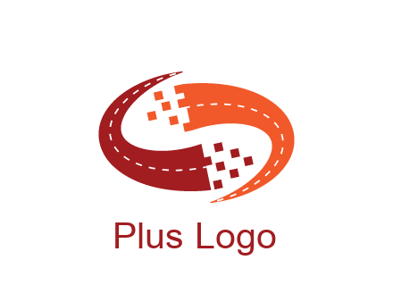 digital swoosh pixelated trade logo