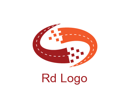 digital swoosh pixelated trade logo