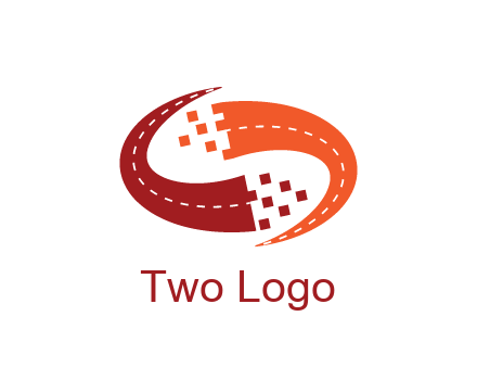 digital swoosh pixelated trade logo