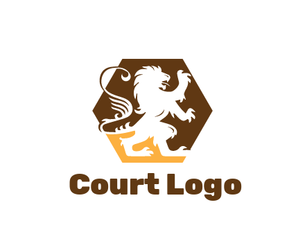 lion in hexagon legal logo