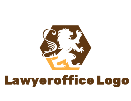 lion in hexagon legal logo