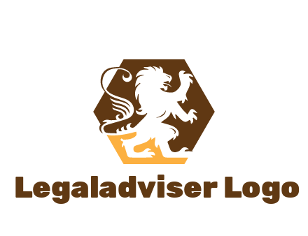 lion in hexagon legal logo