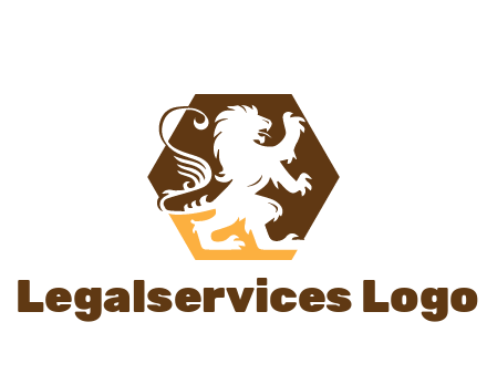 lion in hexagon legal logo