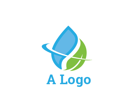 water droplet with leaf and swoosh agriculture