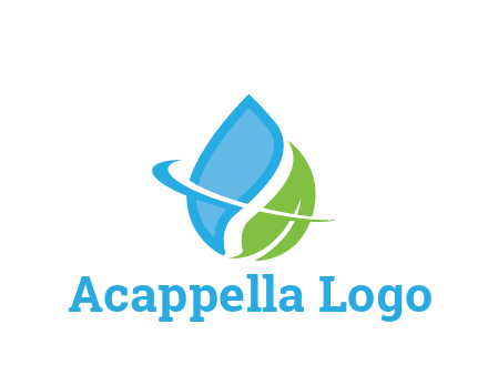 water droplet with leaf and swoosh agriculture
