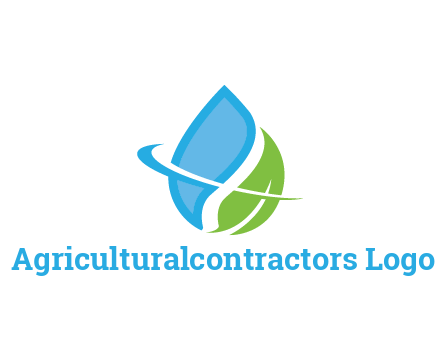 water droplet with leaf and swoosh agriculture