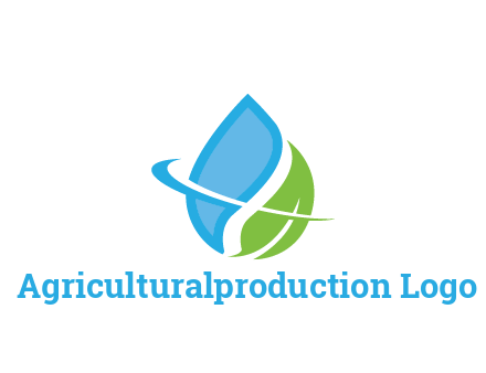 water droplet with leaf and swoosh agriculture