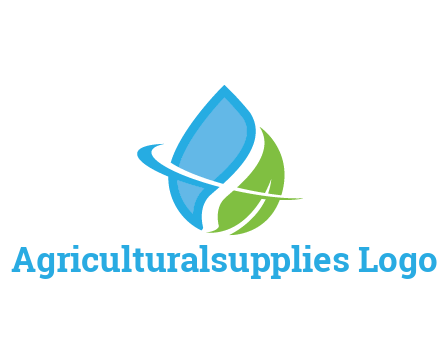 water droplet with leaf and swoosh agriculture