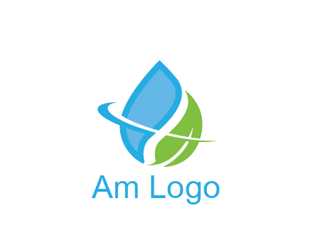 water droplet with leaf and swoosh agriculture