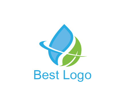 water droplet with leaf and swoosh agriculture