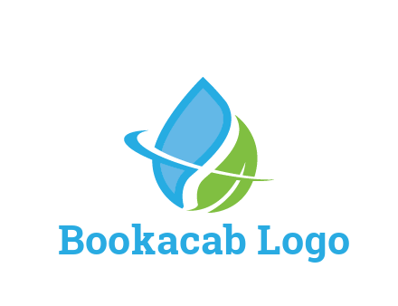 water droplet with leaf and swoosh agriculture