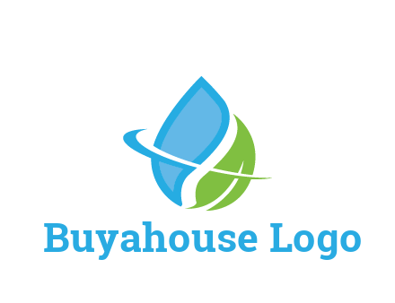 water droplet with leaf and swoosh agriculture