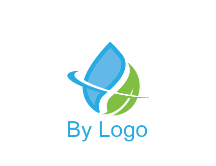 water droplet with leaf and swoosh agriculture