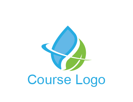 water droplet with leaf and swoosh agriculture