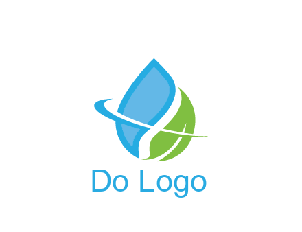 water droplet with leaf and swoosh agriculture