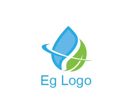 water droplet with leaf and swoosh agriculture