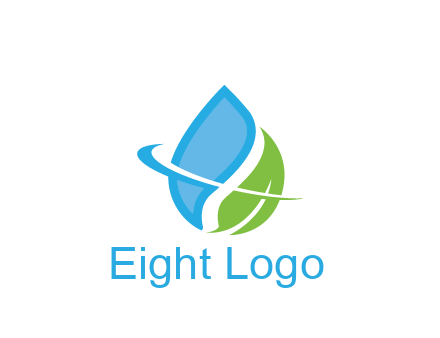 water droplet with leaf and swoosh agriculture
