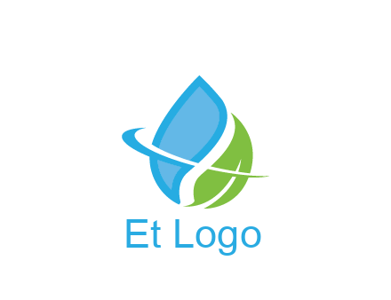 water droplet with leaf and swoosh agriculture