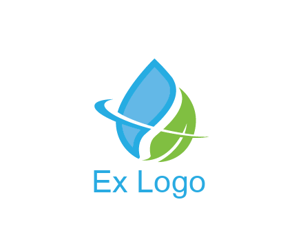 water droplet with leaf and swoosh agriculture