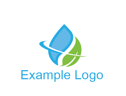 water droplet with leaf and swoosh agriculture