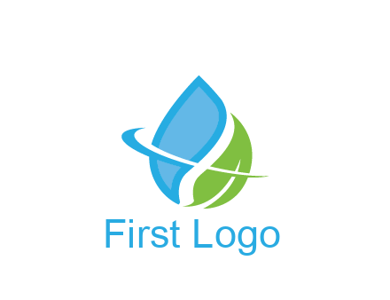 water droplet with leaf and swoosh agriculture