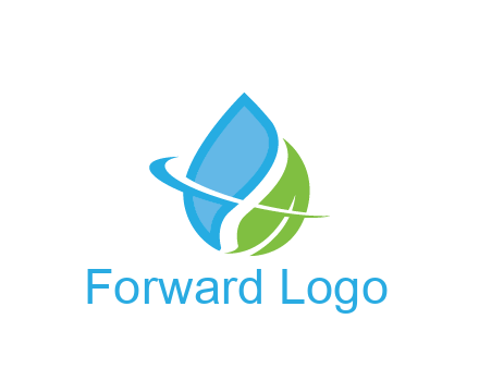 water droplet with leaf and swoosh agriculture