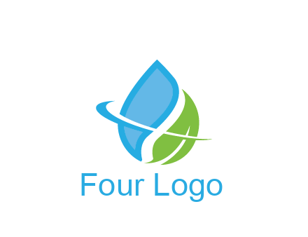 water droplet with leaf and swoosh agriculture