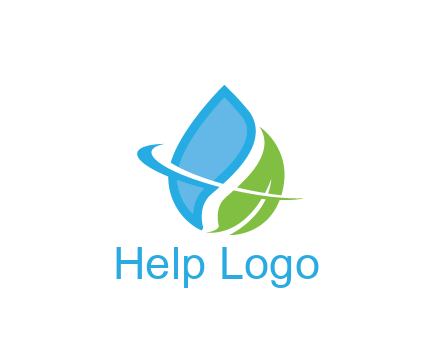 water droplet with leaf and swoosh agriculture