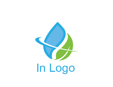 water droplet with leaf and swoosh agriculture