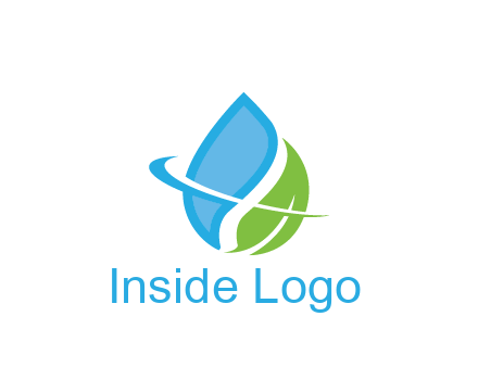 water droplet with leaf and swoosh agriculture