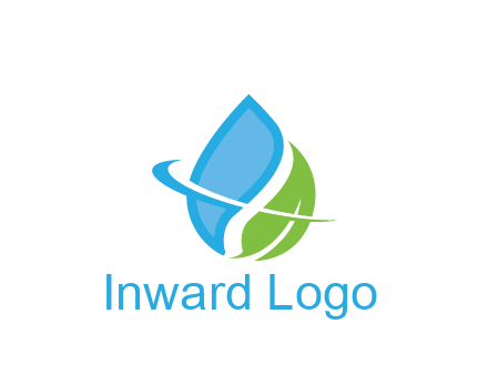 water droplet with leaf and swoosh agriculture