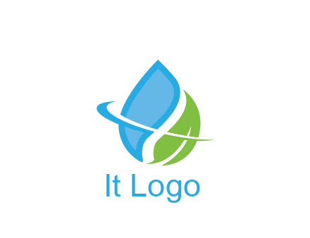 water droplet with leaf and swoosh agriculture