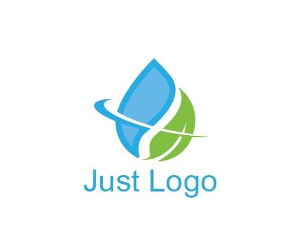 water droplet with leaf and swoosh agriculture