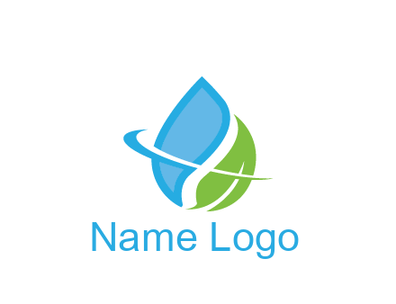 water droplet with leaf and swoosh agriculture