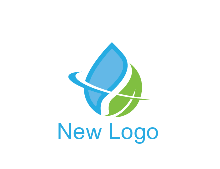 water droplet with leaf and swoosh agriculture