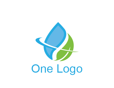 water droplet with leaf and swoosh agriculture