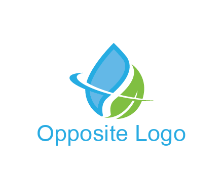 water droplet with leaf and swoosh agriculture