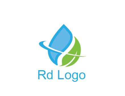 water droplet with leaf and swoosh agriculture