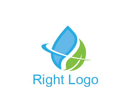 water droplet with leaf and swoosh agriculture
