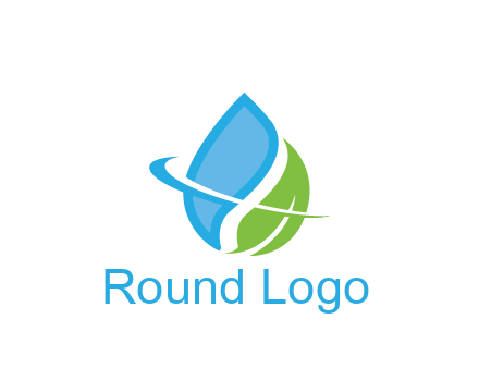 water droplet with leaf and swoosh agriculture