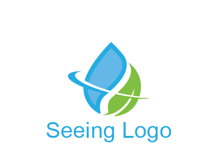 water droplet with leaf and swoosh agriculture